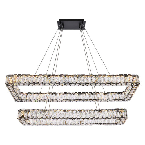 Elegant Pendant Light - Black, L 42", 2 Lights (3504G42L2BK)