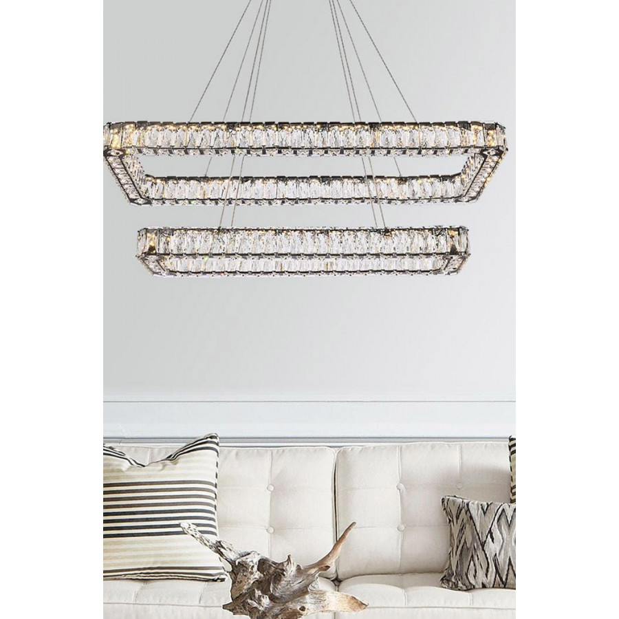 Elegant Pendant Light - Black, L 42", 2 Lights (3504G42L2BK)