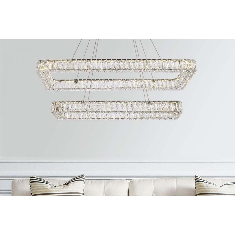 Elegant Pendant Light - Chrome, L 42", 2 Lights (3504G42L2C)