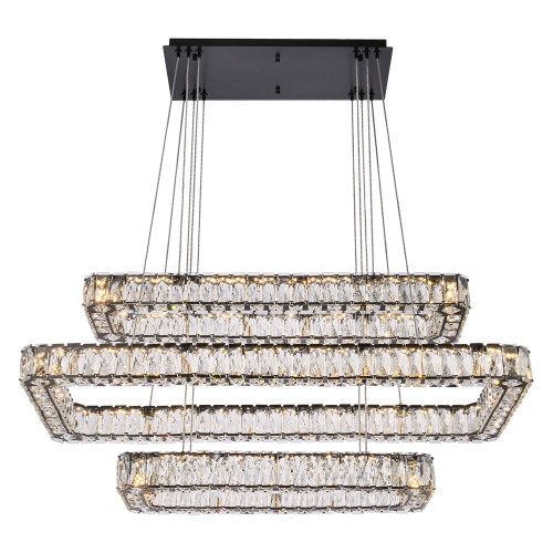 Elegant Pendant Light - Black, L 42", 3 Lights (3504G42L3BK)