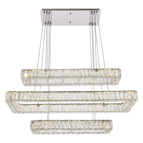 Elegant Pendant Light - Chrome, L 42", 3 Lights (3504G42L3C)