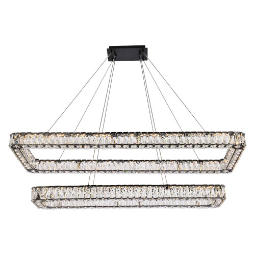 Elegant Pendant Light - Black, L 50", 2 Lights (3504G50L2BK)