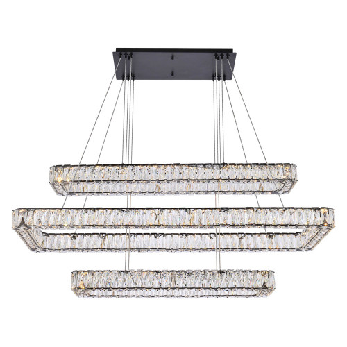 Elegant Pendant Light - Black, L 50", 3 Lights (3504G50L3BK)