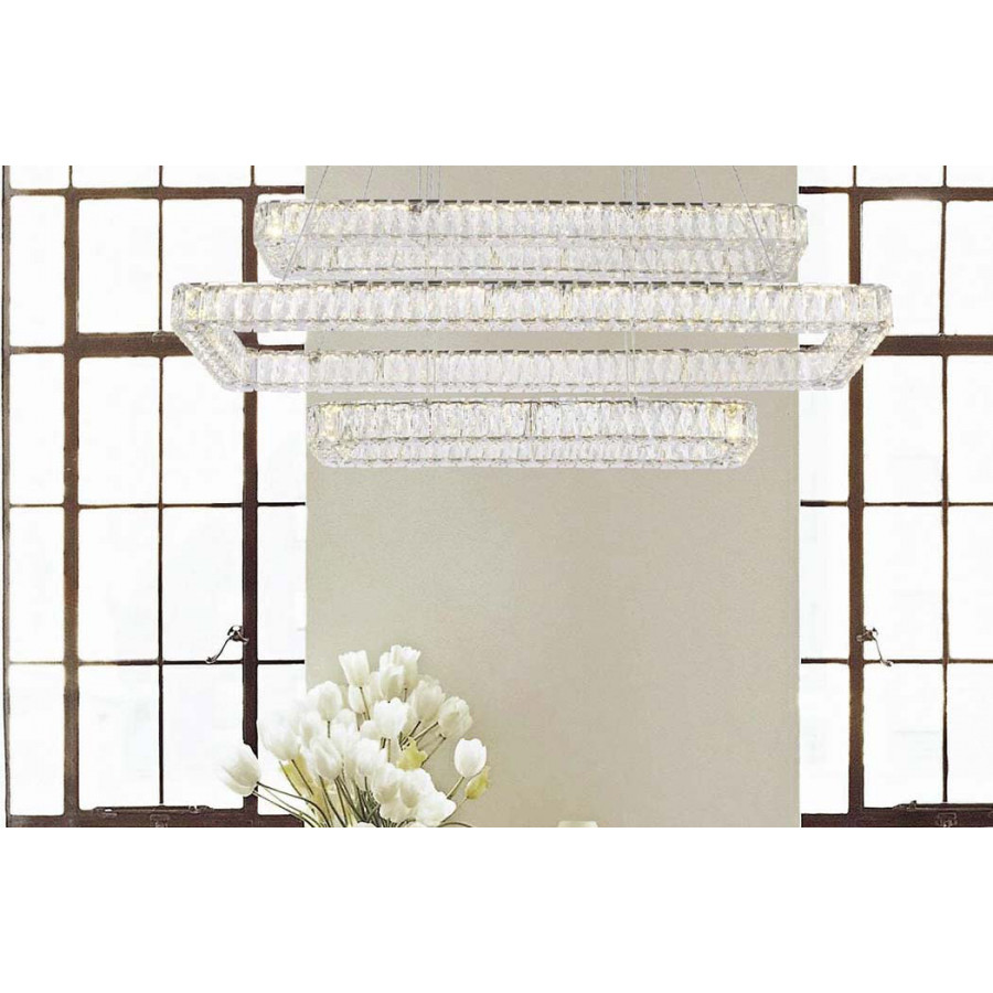 Elegant Pendant Light - Chrome, L 50", 3 Lights (3504G50L3C)