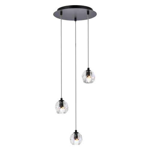 Elegant Eren 1 Light Pendant - Black, L 12" (3505D12BK)