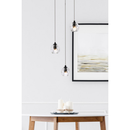 Elegant Eren 1 Light Pendant - Black, L 12" (3505D12BK)