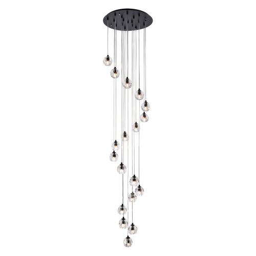 Elegant Eren 1 Light Pendant - Black, L 20" (3505D20BK)