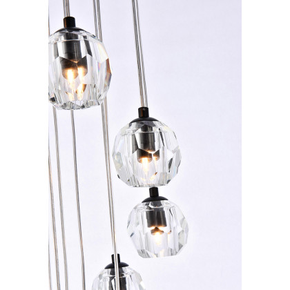 Elegant Eren 1 Light Pendant - Black, L 20" (3505D20BK)