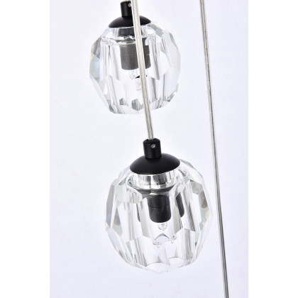 Elegant Eren 1 Light Pendant - Black, L 20" (3505D20BK)