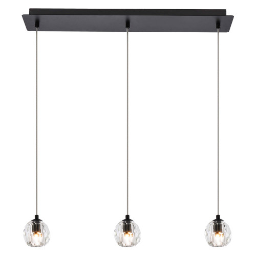 Elegant Eren 1 Light Pendant - Black, L 28" (3505D28BK)