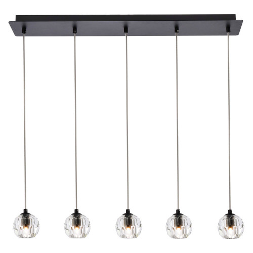 Elegant Eren 1 Light Pendant - Black, L 32" (3505D32BK)