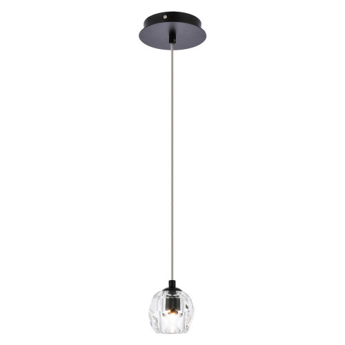 Elegant Eren 1 Light Pendant - Black, L 5.5" (3505D6BK)
