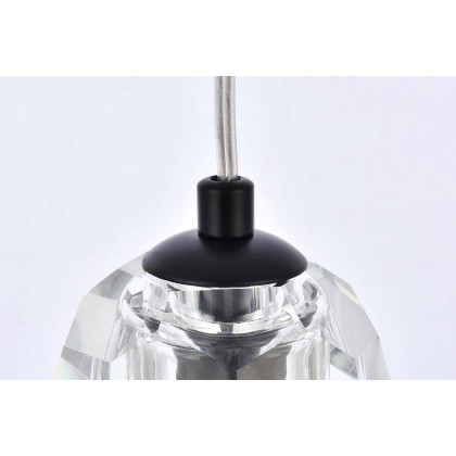 Elegant Eren 1 Light Pendant - Black, L 5.5" (3505D6BK)
