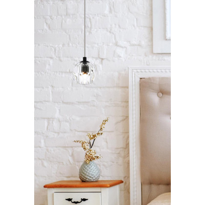 Elegant Eren 1 Light Pendant - Black, L 5.5" (3505D6BK)