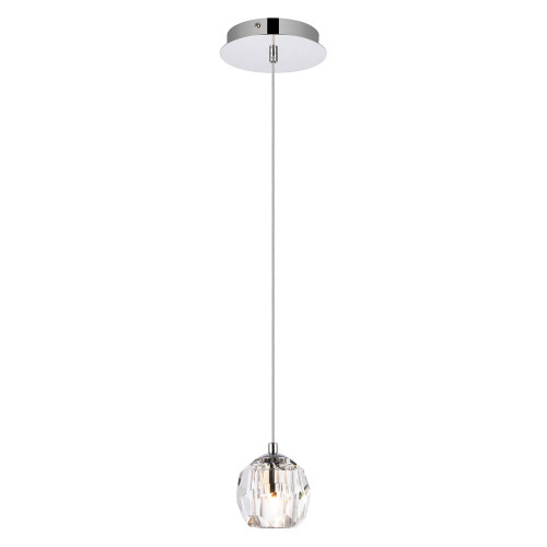 Elegant Eren 1 Light Pendant - Chrome, L 5.5" (3505D6C)