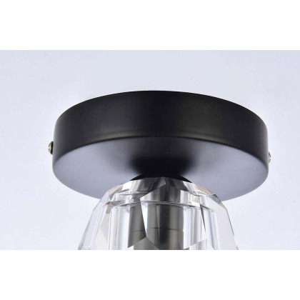 Elegant Eren 1 Light Flush Mount - Black (3505F5BK)