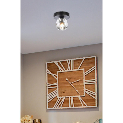 Elegant Eren 1 Light Flush Mount - Black (3505F5BK)