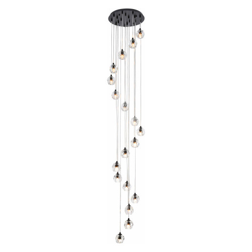 Elegant Eren 24 Lights Pendant - Black, L 15" (3505G15BK)