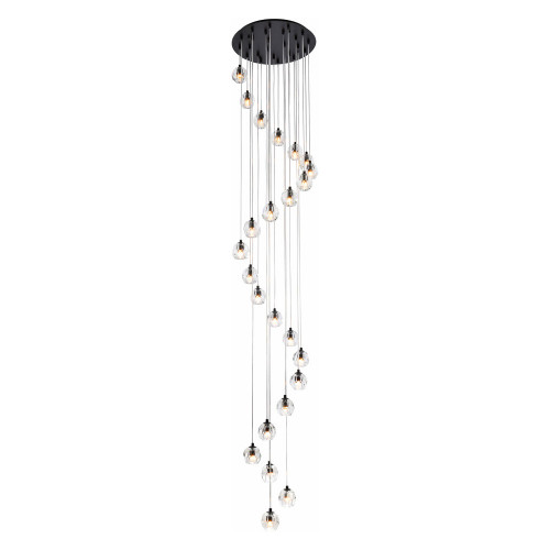 Elegant Eren 24 Lights Pendant - Black, L 19" (3505G19BK)