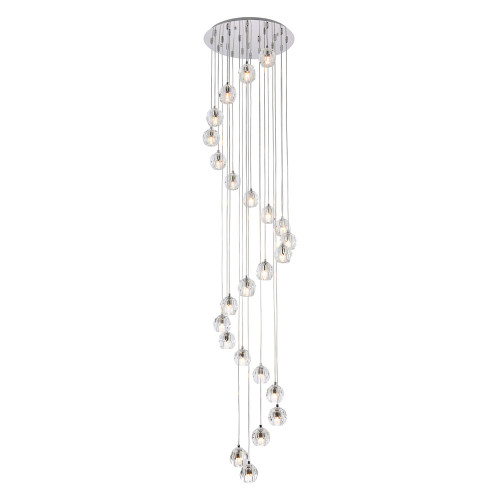 Elegant Eren 24 Lights Pendant - Chrome, L 19" (3505G19C)