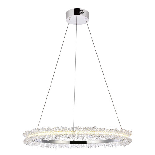 Elegant Laurel Led Pendant - Chrome, L 26" (3506D26C)