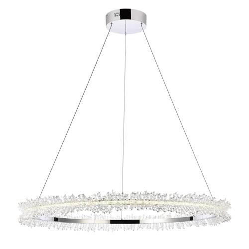 Elegant Laurel Led Pendant - Chrome, L 34" (3506D34C)