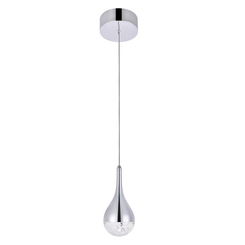 Elegant Amherst 1-Light Led Pendant - Chrome (3801D4C)