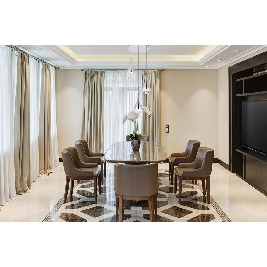 Elegant Amherst 3-Light Led Chandelier - Chrome, L 12" (3803D12C)
