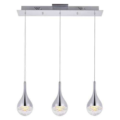 Elegant Amherst 1-Light Led Pendant - Chrome, L 24" (3803D24C)