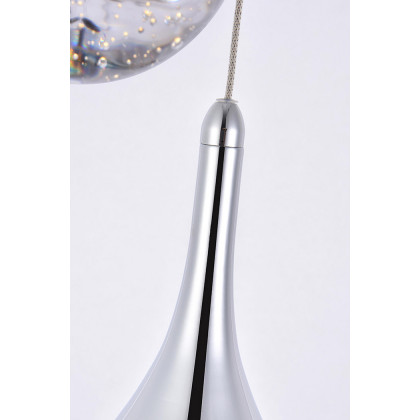 Elegant Amherst 3-Light Led Chandelier - Chrome, L 14" (3805D14C)