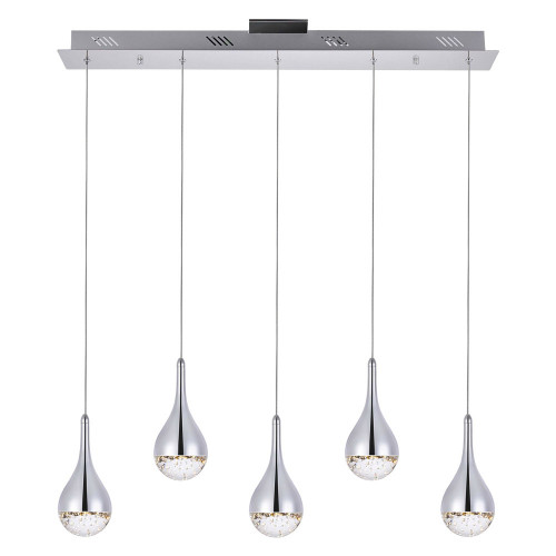 Elegant Amherst 1-Light Led Pendant - Chrome, L 33" (3805D33C)
