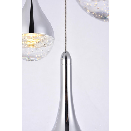 Elegant Amherst 3-Light Led Chandelier - Chrome, L 24" (3809D24C)