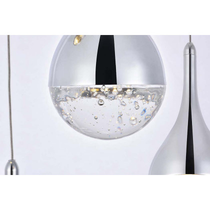 Elegant Amherst 3-Light Led Chandelier - Chrome, L 24" (3809D24C)