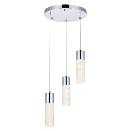 Elegant Pendant Light - Chrome, L 12" (5200D12C)