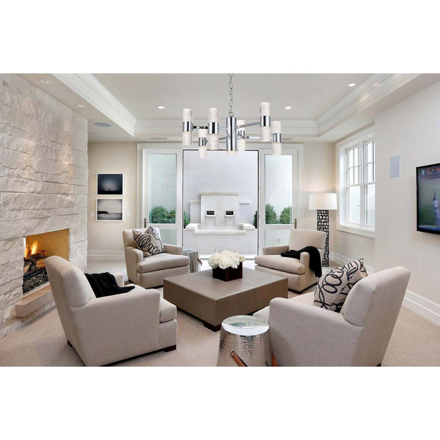 Elegant Pendant Light - Chrome, L 26" (5200D26C)