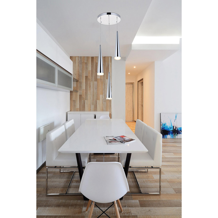 Elegant Pendant Light - Chrome, L 12" (5201D12C)