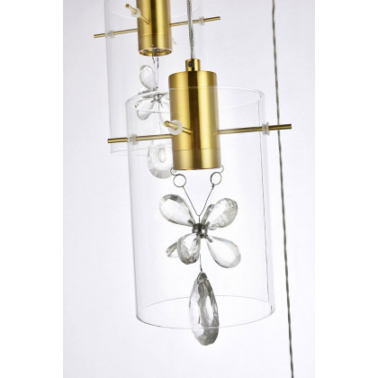 Elegant Hana 3 Lights Pendant - Gold, L 19" (5202D19G)