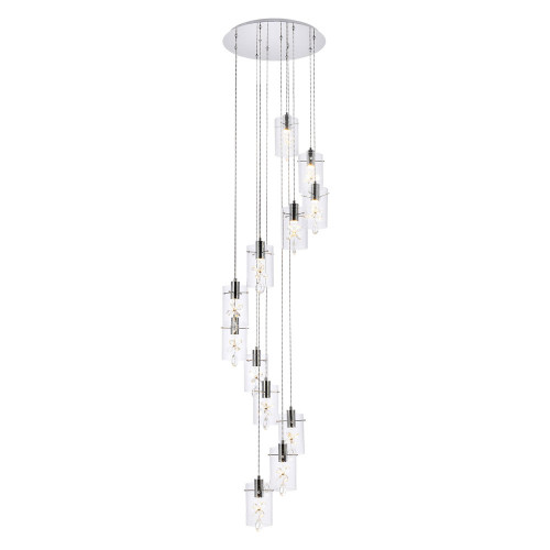 Elegant Hana 3 Lights Pendant - Chrome, L 22" (5202D22C)