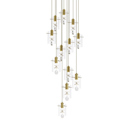 Elegant Hana 3 Lights Pendant - Gold, L 22" (5202D22G)