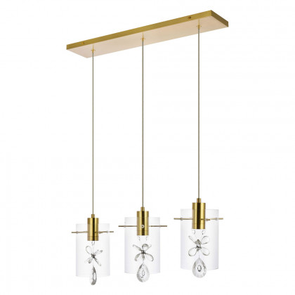 Elegant Hana 3 Lights Pendant - Gold, L 24" (5202D24G)