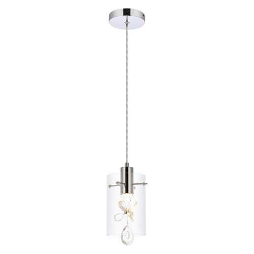 Elegant Hana 3 Lights Pendant - Chrome, L 6.5" (5202D6C)
