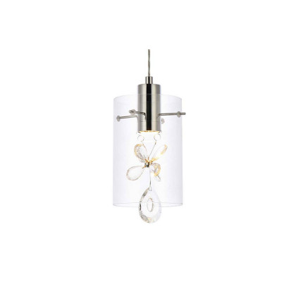 Elegant Hana 3 Lights Pendant - Chrome, L 6.5" (5202D6C)