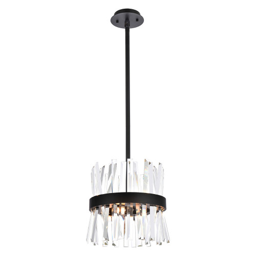 Elegant Pendant Light - Black, L 12" (6200D12BK)
