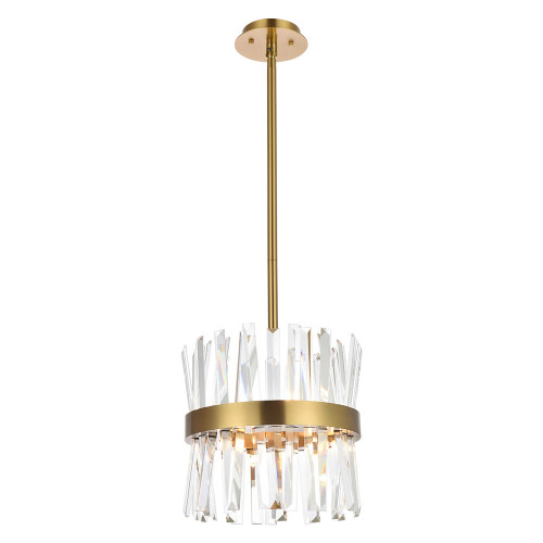 Elegant Pendant Light - Satin Gold, L 12" (6200D12SG)