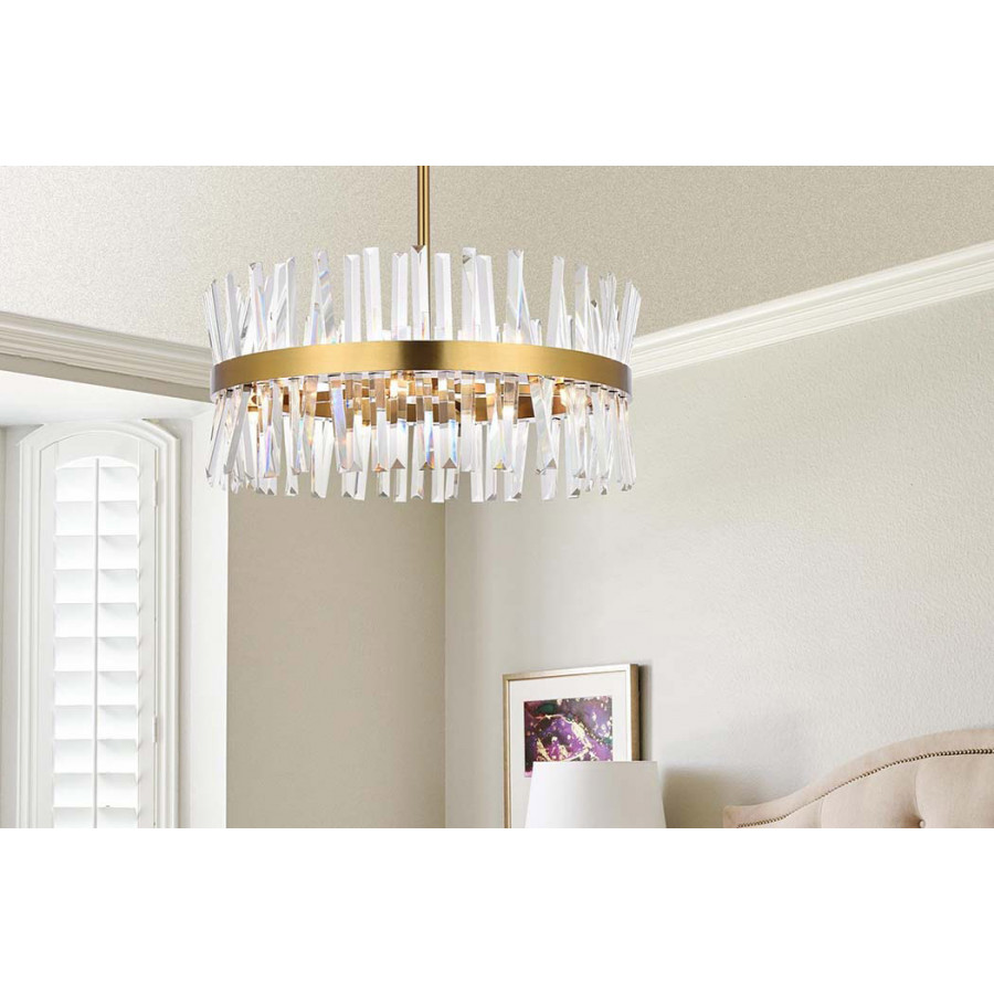Elegant Pendant Light - Satin Gold, L 25" (6200D25SG)