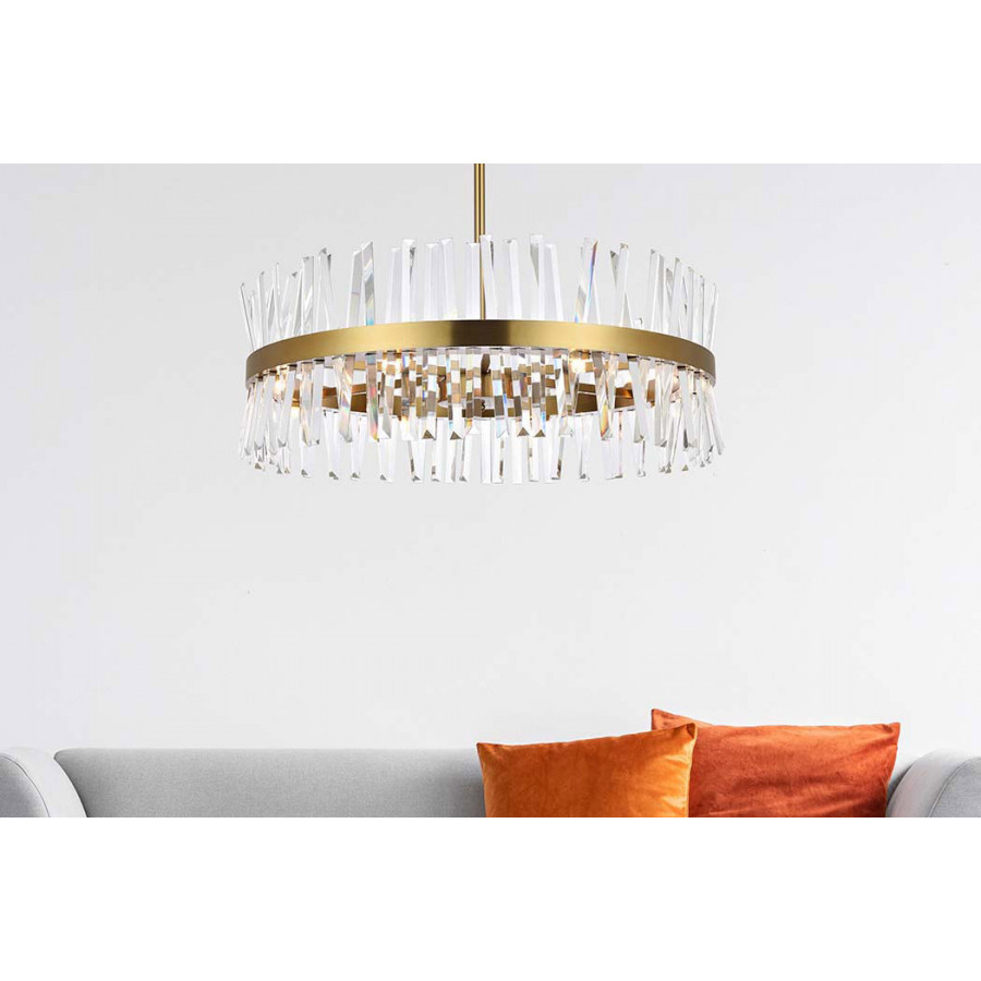 Elegant Pendant Light - Satin Gold, L 32" (6200D32SG)