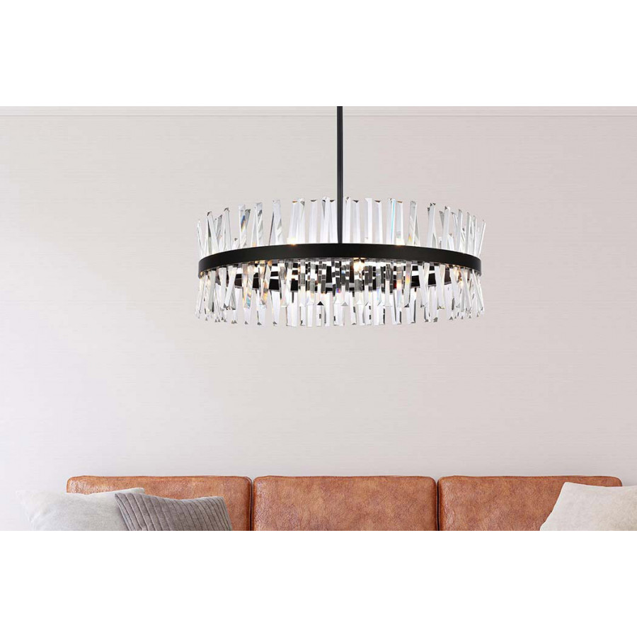 Elegant Pendant Light - Black, L 36" (6200D36BK)