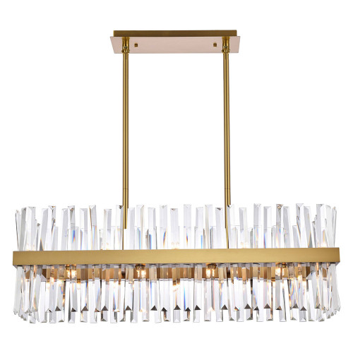 Elegant Chandelier - Satin Gold, L 36" (6200G36SG)