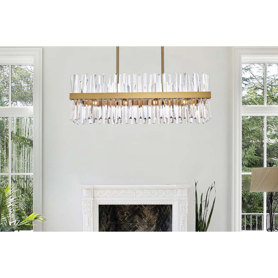 Elegant Chandelier - Satin Gold, L 36" (6200G36SG)