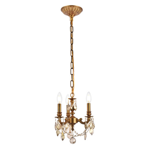 Elegant Lillie 3-Light - French Gold/Golden Teak (9103D10FG-GT-RC)